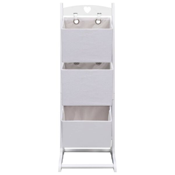 vidaXL 3-Layer Basket Rack White 35x35x102 cm Wood