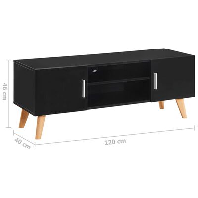 vidaXL TV Cabinet Black 120x40x46 cm MDF