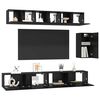 vidaXL TV Cabinet Set with Drawer 6 pcs Black Oak Engineered Wood