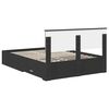 vidaXL Bed Frame Black and Silver 150 x 200 cm Engineered Wood