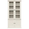 vidaXL Glass Display Cabinet VIGO White 85x35x170 cm Solid Wood Pine
