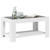 vidaXL Coffee Table with LED White 93x53x45 cm Engineered Wood