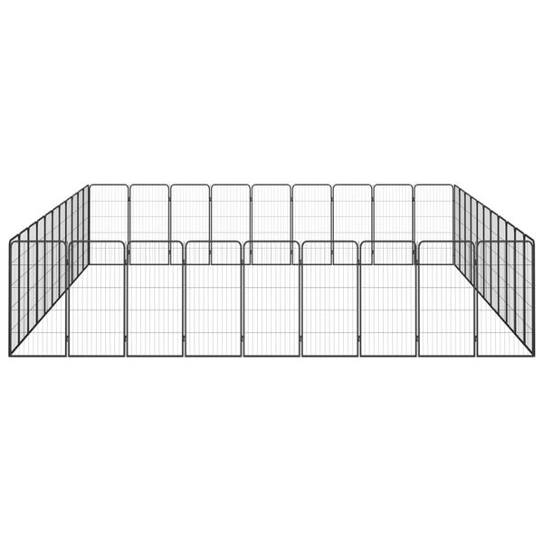 vidaXL 40-Panel Dog Playpen Black 50x100 cm Powder-coated Steel