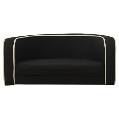 vidaXL Foldable Dog Sofa Black 76x71x30 cm Linen Washable Cushion