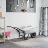 vidaXL Wheelbarrow Silver and Black 133 x 62.5 x 58 cm Steel