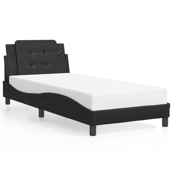 vidaXL Bed Frame without Mattress "Zadar" Black 90x200 cm Faux Leather