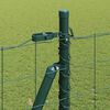 vidaXL Fence with Post Green 1.4 x 10 m Steel and PVC