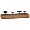 vidaXL Candle Holder Natural 50 x 15 x 10 cm Solid Teak wood