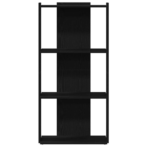 vidaXL Bookcase 3-Tier Black 60x30x120 cm Engineered Wood