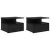 vidaXL Floating Nightstand with Drawer 2 pcs Black Oak 40 x 31 x 28 cm
