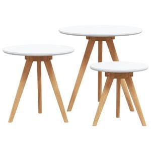 vidaXL Coffee Table 3 pcs Brown 50 x 50 x 46 cm Solid Walnut Wood