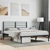 vidaXL Metal Bed Frame without Mattress with Headboard Black 120x190cm