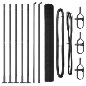 vidaXL Fence Post Grey 10 x 1.4 m (19 x 19 mm mesh) Steel and PVC