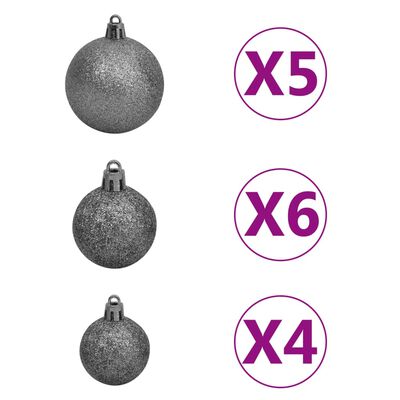 vidaXL Slim Pre-lit Christmas Tree with Ball Set Gold 120 cm