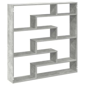 vidaXL Wall Cube Shelf 7 Compartments Concrete Grey Engineered Wood