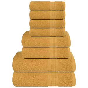 vidaXL 8 Piece Towel Set "FROGN" Gold 360 gsm