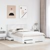 vidaXL Bed Frame with Headboard White 140 x 200 cm Engineered Wood