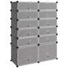vidaXL Shoe Rack Black 94x37x125 cm PP