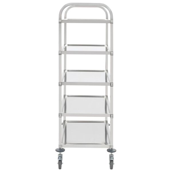 vidaXL 5-Tier Kitchen Trolley 107x55x147 cm Stainless Steel