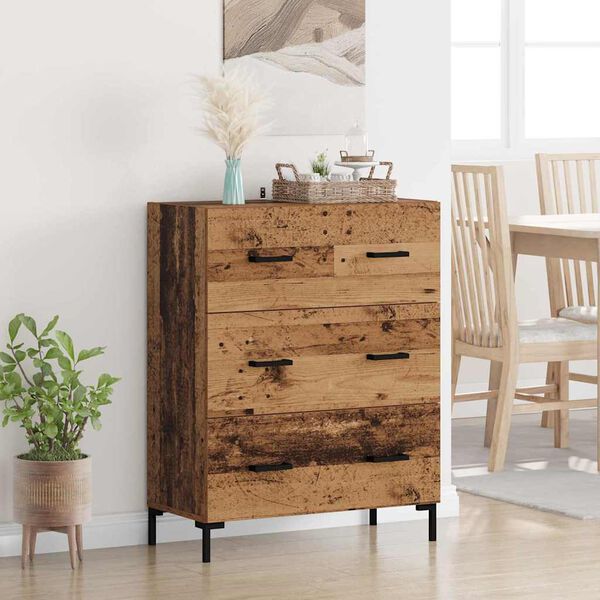 vidaXL Sideboard Old Wood 69.5 x 34 x 90 cm Engineered Wood and Iron