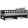 vidaXL Pull-out Day Bed without Mattress Black 2x(80x200) cm