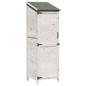 vidaXL Garden Shed with Roof White 59.5 x 56 x 176.5 cm Solid Fir Wood
