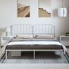 vidaXL Metal Bed Frame without Mattress with Headboard White 193x203cm