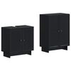 vidaXL 2 Piece Bathroom Cabinet Set EDE Black Engineered Wood