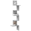 vidaXL Wall Corner Shelf Grey Sonoma 32x32x127,5 cm Engineered Wood