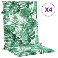 vidaXL Lowback Chair Cushions 4 pcs Leaf Pattern Fabric