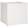 vidaXL Garden Planter White 70x70x70 cm Solid Pinewood