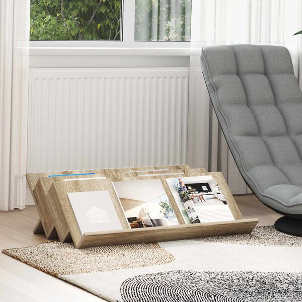 vidaXL Magazine Rack Sonoma Oak 90 x 53 x 28.5 cm Engineered Wood