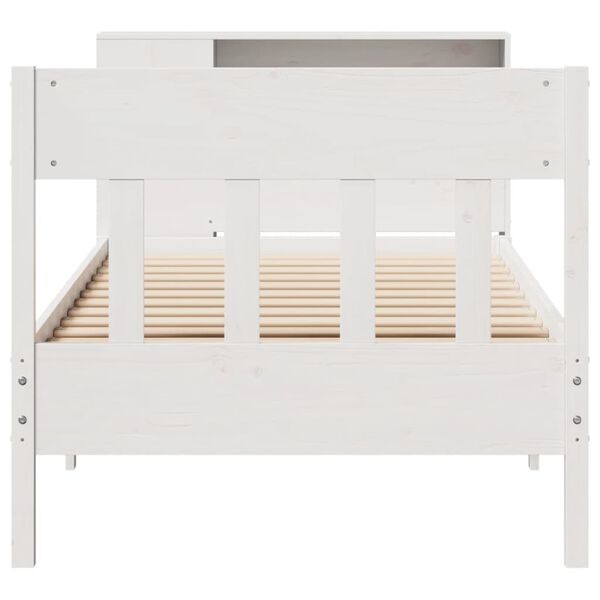 vidaXL Bookcase Bed without Mattress White 100x200cm Solid Wood Pine
