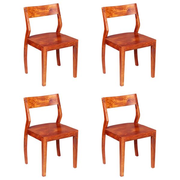 vidaXL Dining Chairs 4 pcs Solid Acacia Wood