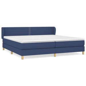 vidaXL Box Spring Bed with Mattress Blue 200x200 cm Fabric