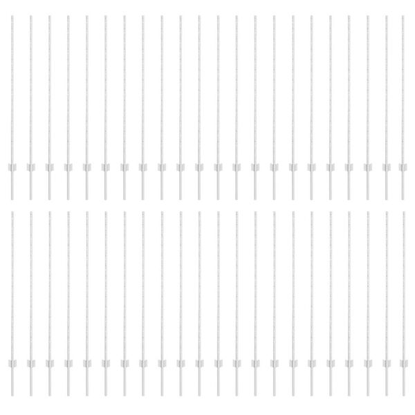 vidaXL Fence Post 44 pcs Silver 180 cm Steel