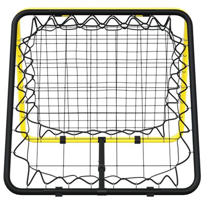 vidaXL Football Rebounder Double Side Adjustable Yellow and Black Steel