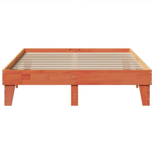 vidaXL Bed Frame without Mattress Wax Brown 150x200 cm King Size Solid Wood Pine