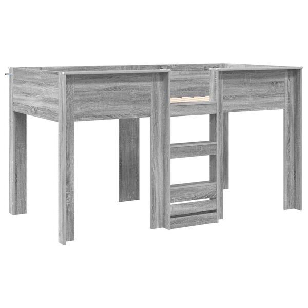 vidaXL Bunk Bed for Kids Grey Sonoma 100 x 200 cm Engineered wood