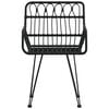 vidaXL Garden Chairs 2 pcs with Armrest Black 56x64x80 cm PE Rattan