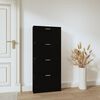 vidaXL Shoe Cabinet Black 59x17x150 cm Engineered Wood