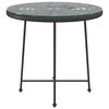 vidaXL Dining Table Black Ø80 cm Tempered Glass and Steel