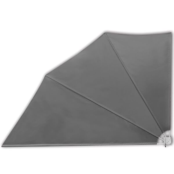 vidaXL Collapsible Balcony Side Awning Grey 160x240 cm