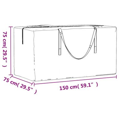vidaXL Garden Cushion Storage Bags 2 pcs Black 150x75x75 cm Polyethylene