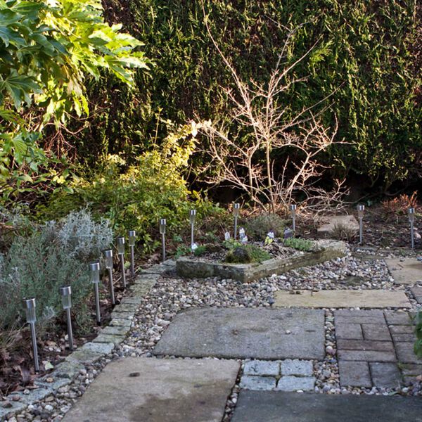 Luxform Solar Post Lights Siena 8 pcs Silver 46846