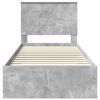 vidaXL Bed Frame with Drawer Concrete Grey 90 x 190 cm Engineered Wood