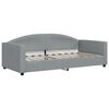 vidaXL Daybed with Trundle and Mattresses Light Grey 90x190 cm Fabric