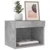 vidaXL Bedside Cabinet with LED Lights Wall-mounted Concrete Grey