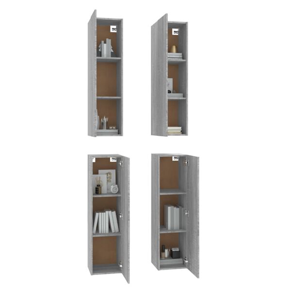 vidaXL TV Cabinets 4 pcs Grey Sonoma 30.5x30x110 cm Engineered Wood