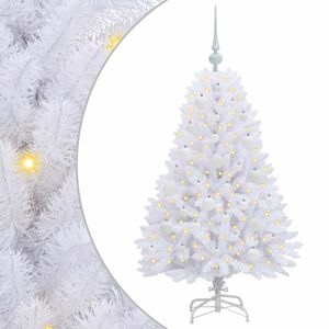 vidaXL Artificial Hinged Christmas Tree White 120 cm PVC and Steel